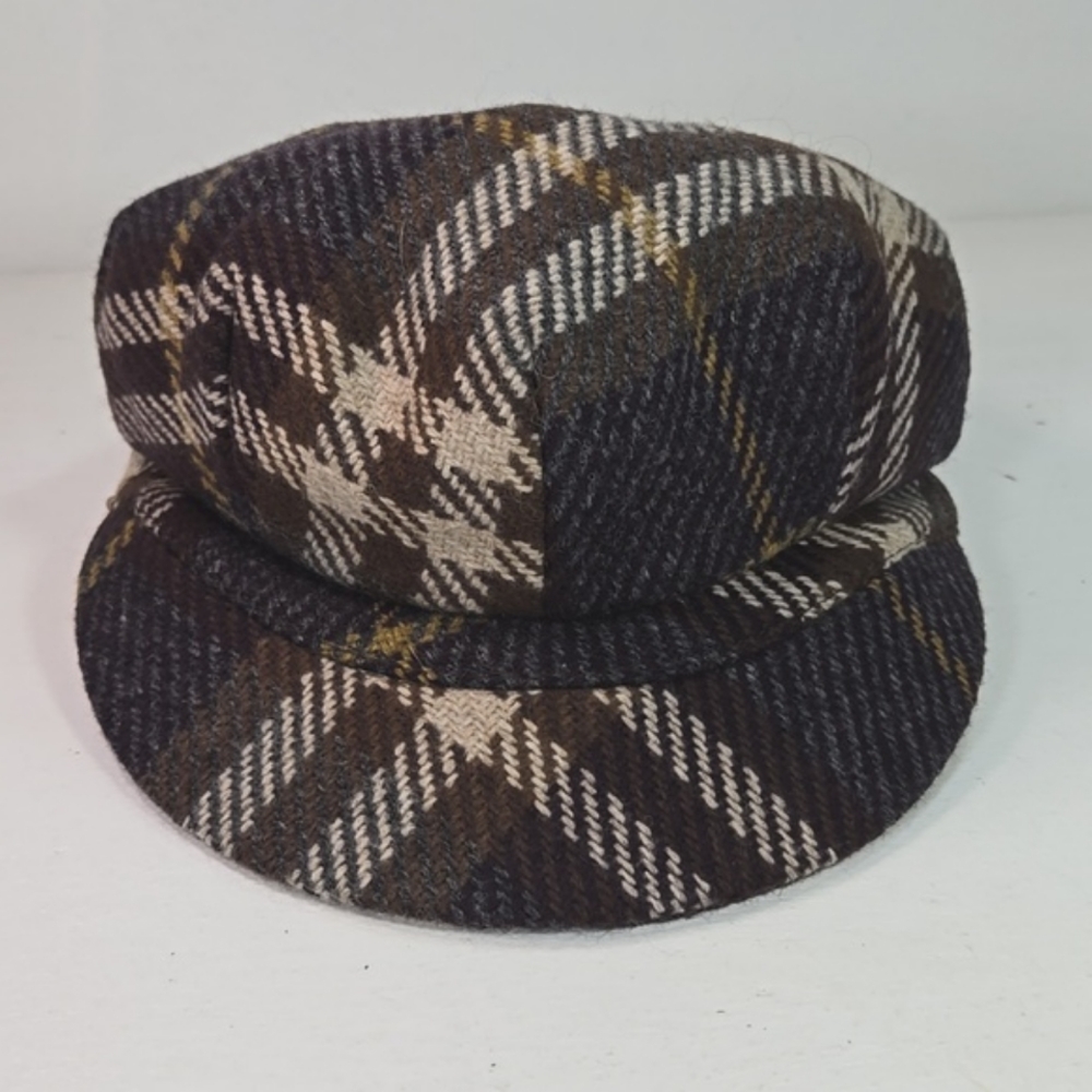 Burberry Plaid Multicolor Wool Blend Hat Drivers Cap - Picture 2 of 11
